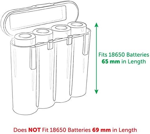 4 preto 18650 e CR123A 4 Caixa de armazenamento do suporte da bateria para baterias 18650