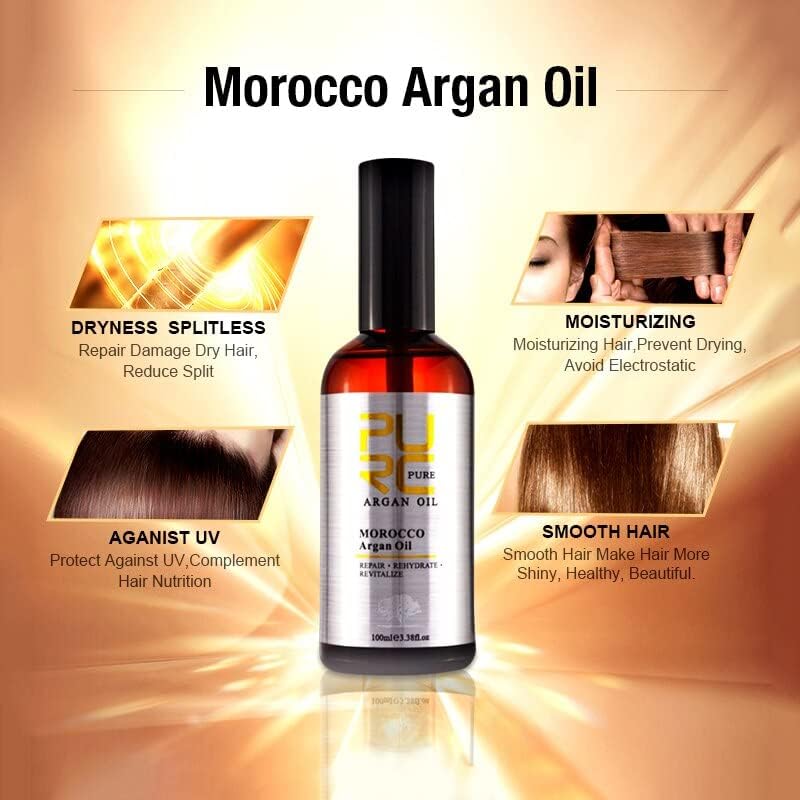 Óleo de argan de coco de 100 ml para cabelos para balanceamento de cabelos Prevenção de pêlo de caspa, prevenção de cabelo