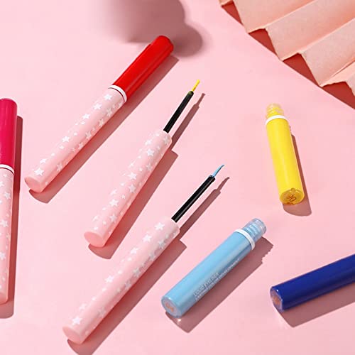 O Outfmvch Eye Makeup Remover Color Eyeliner líquido Cosplay Cosplay Branco Purple Green Pink Blue Red Stage