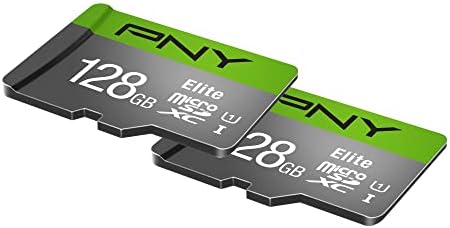 PNY 128GB Elite Classe 10 U1 MicrosDXC Flash Memory Card 2-Pack-100MB/S, Classe 10, U1, Full HD, UHS-I, Micro SD