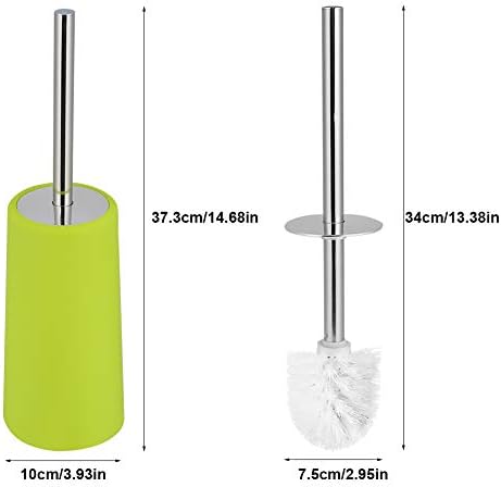 Pincel de vaso sanitário e conjunto de suporte, escovas de limpeza de banheiro em aço inoxidável conjuntos de escovas de vaso sanitário, sem deixar arranhões, duráveis ​​para limpeza de hotéis em casa, use acessórios para o banheiro