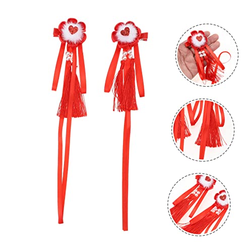 Nolitoy 1 par de cabelos para cabelos para cabelos para cabelos decoração de cabelo clipes de cabelo vermelho Cabelo asiático Clipe de cabelo decorativo Capace