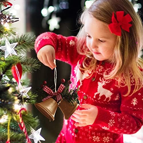 Sinos de Natal abertos, árvore de decoração de férias de Natal, pendurar jingle sinos de metal decorativo Bolas de