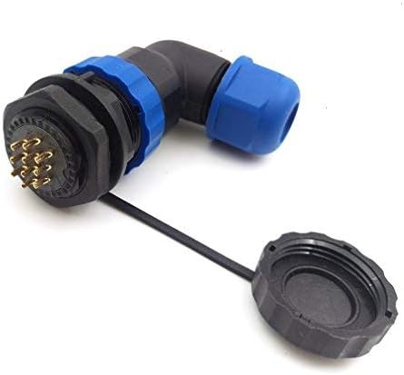Conector de cabo de alimentação de 10pin SD20, conector de ângulo reto LED conector de alimentação industrial soquete
