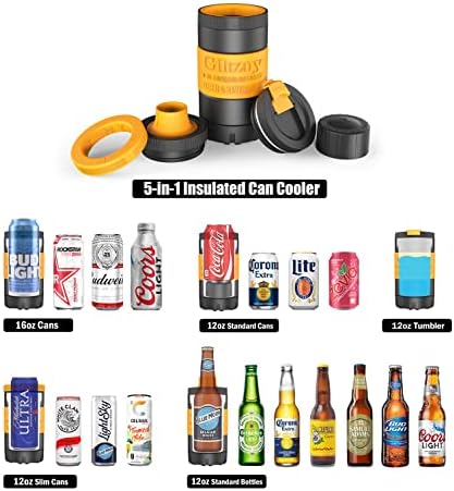 LAN LEDER-4-em-1 Aço inoxidável lata de lata e suporte de garrafa de cerveja, para latas, garrafas e bebidas mistas,
