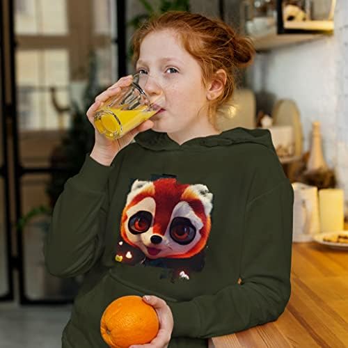 Animal Design Kids 'Sponge Fleece Hoodie - Hoodie Red Panda Kids - Hoodie Kawaii fofo para crianças