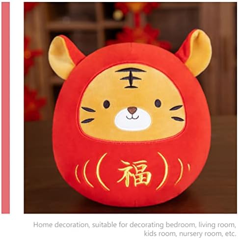 Angoily 2pcs Toys de tigre zodíaco chinês 15 cm de pelúcia Tigre Figuras Tiger Mascot Doll Pachoted Animal Pillow Cushion