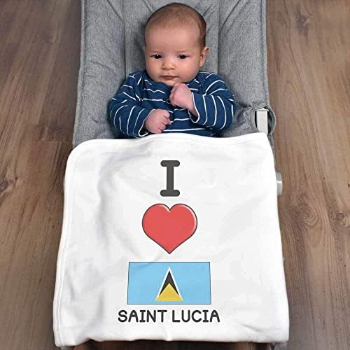 Azeeda 'eu amo Saint Lucia' Cotton Baby Blanket / Shawl