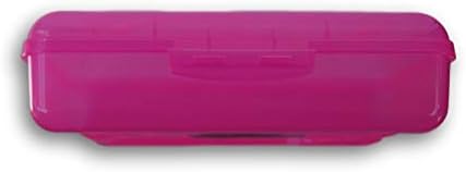 Caixa de lápis rosa de neon fechado
