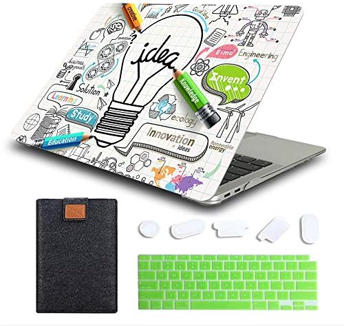 MTAOTAO MacBook Air 13 polegadas CASO 2020 2019 2018 Modelo de lançamento A1932 A2179 A2337 M1, capa dura durável com capa de laptop e capa do teclado para Mac Air 13.3 Retina Touch ID, Creative Bulb 2
