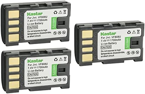 Kastar BN-VF808 Battery 3-Pack Replacement for JVC GZ-MS101 GZ-MS120 GZ-MS120A GZ-MS120AUS GZ-MS120B GZ-MS120BUS GZ-MS120R GZ-MS120RUS GZ-MS123 GZ-MS130 GZ-MS130A GZ-MS130AUS GZ-MS130B Câmera