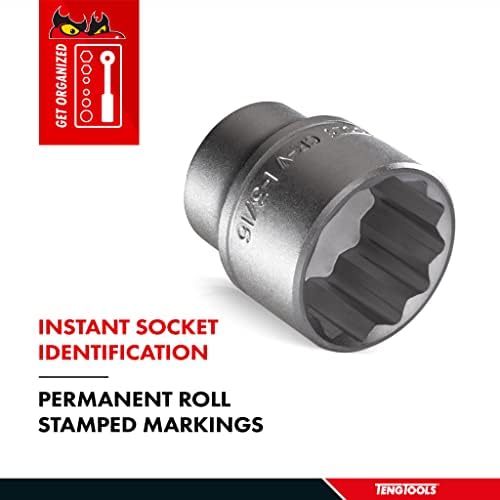 Teng Tools 24mm 1/2 polegada de acionamento de 12 pontos Métrica de vanádio cromado de vanádio | Ferramenta mecânica | Ferramenta