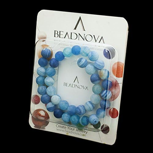 Beadnova 8mm azul gelado ávido não polido fosco gemas fosco gemar strand redonda contas soltas para fabricação de jóias