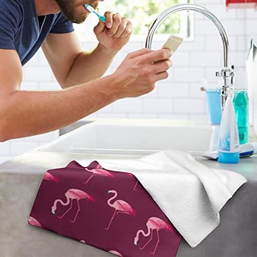 Cartoon Rosa Flamingo Toalhas de mão Face e pano de lavagem corporal pano macio com fofos impressos para o banheiro