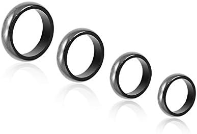 Colorido bling 4pcs Ringos de pedra de hematita preta Conjunto de ansiedade absorve jóias de cura do balanço energético negativo para