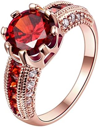 Jóias de jóias de jóias de coroa de zircão retro jóias de anel de ouro rosa de ouro rosa