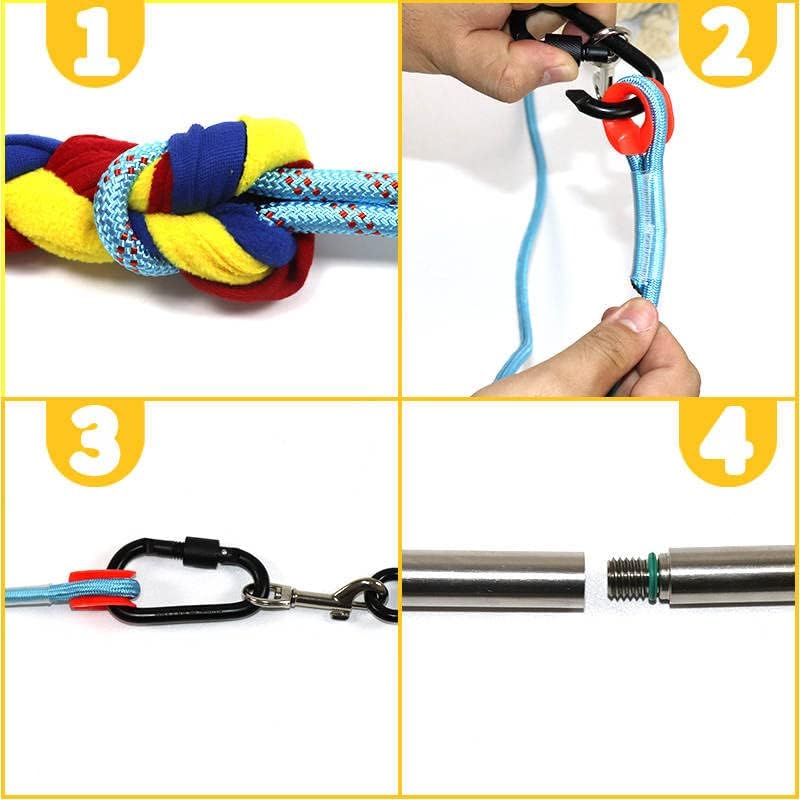 Todos os 4s flertaram de corda de corda - pólo de 35 polegadas, cordão de 39 polegadas - brinquedo de cachorro durável para serviço pesado para exercícios divertidos